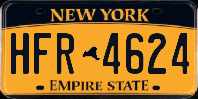 NY license plate HFR4624