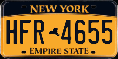 NY license plate HFR4655