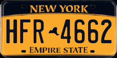 NY license plate HFR4662