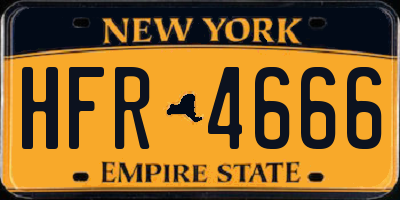 NY license plate HFR4666
