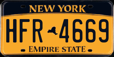 NY license plate HFR4669