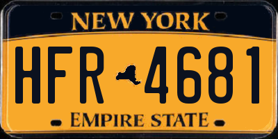 NY license plate HFR4681
