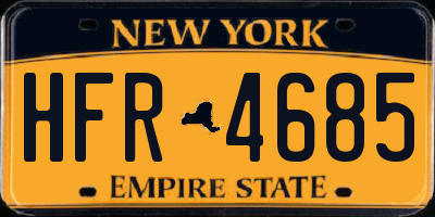 NY license plate HFR4685