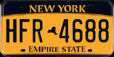 NY license plate HFR4688