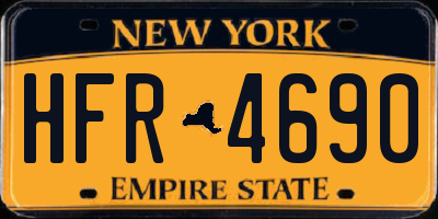 NY license plate HFR4690