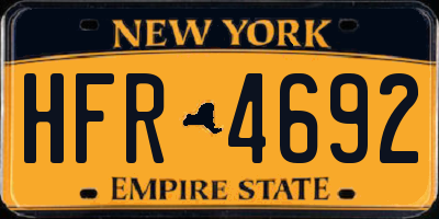 NY license plate HFR4692