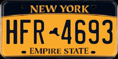 NY license plate HFR4693