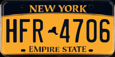 NY license plate HFR4706