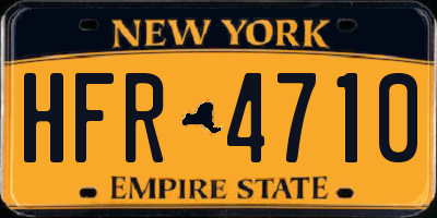 NY license plate HFR4710