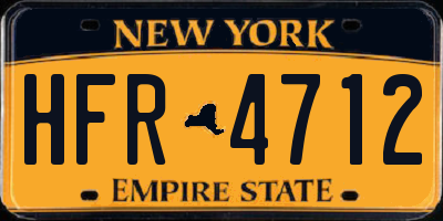 NY license plate HFR4712