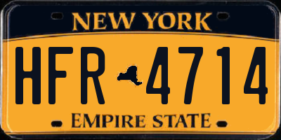 NY license plate HFR4714