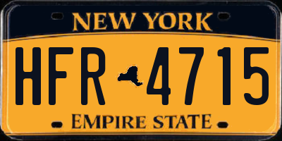 NY license plate HFR4715