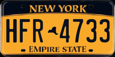 NY license plate HFR4733