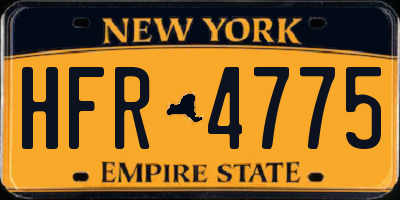 NY license plate HFR4775