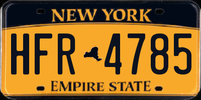 NY license plate HFR4785