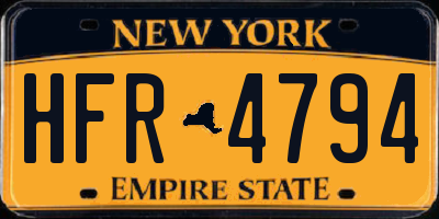 NY license plate HFR4794