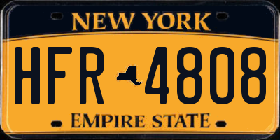 NY license plate HFR4808