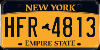NY license plate HFR4813