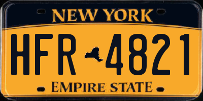 NY license plate HFR4821