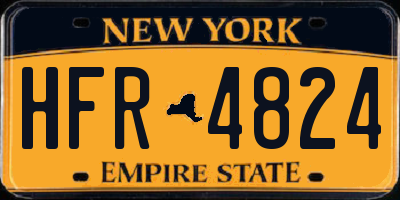NY license plate HFR4824