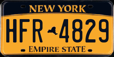 NY license plate HFR4829
