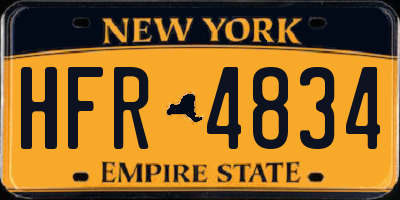 NY license plate HFR4834