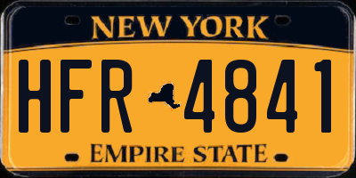 NY license plate HFR4841