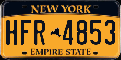 NY license plate HFR4853