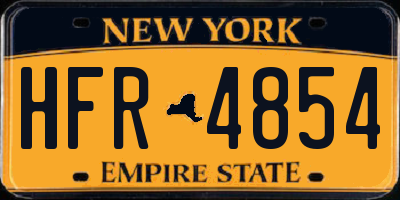NY license plate HFR4854