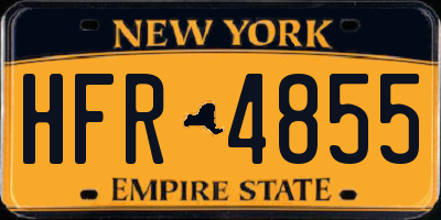 NY license plate HFR4855