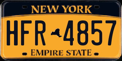 NY license plate HFR4857