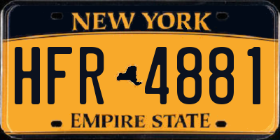 NY license plate HFR4881