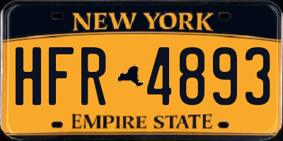 NY license plate HFR4893