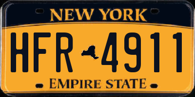NY license plate HFR4911