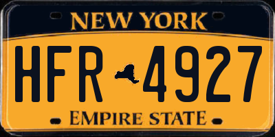 NY license plate HFR4927