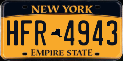NY license plate HFR4943