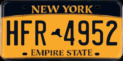 NY license plate HFR4952