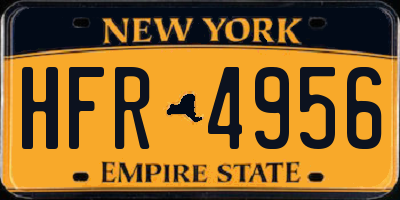 NY license plate HFR4956