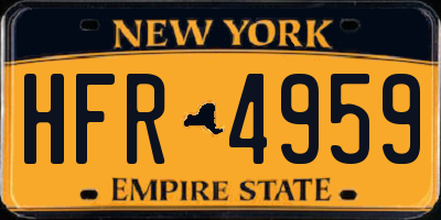 NY license plate HFR4959