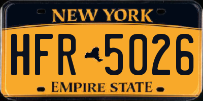 NY license plate HFR5026