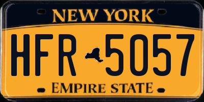 NY license plate HFR5057