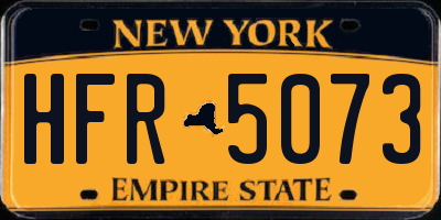 NY license plate HFR5073
