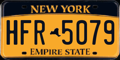 NY license plate HFR5079