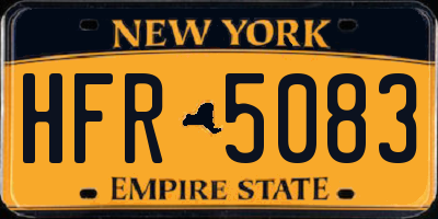 NY license plate HFR5083