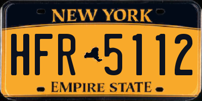 NY license plate HFR5112
