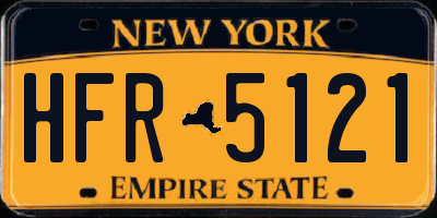 NY license plate HFR5121