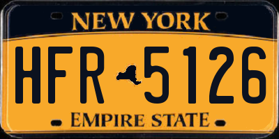 NY license plate HFR5126