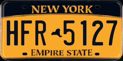 NY license plate HFR5127