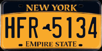 NY license plate HFR5134