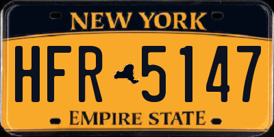 NY license plate HFR5147